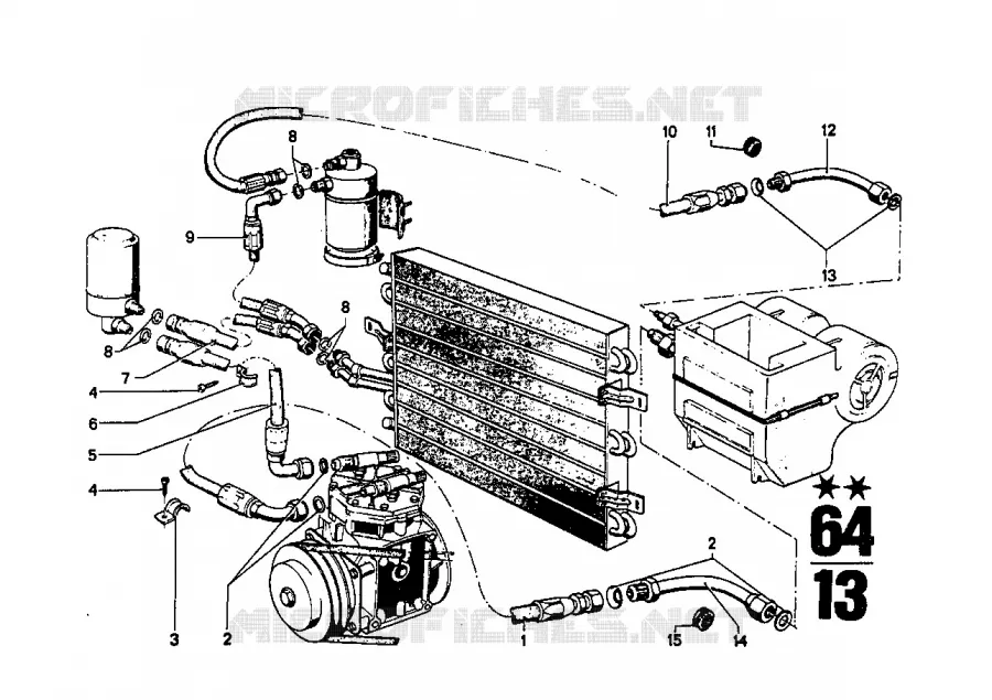 Appareil de climatisation pieces rapp. BMW BMW CLASSIC 2.5CS-3.0CSL 1968 2800CS M 2800CS