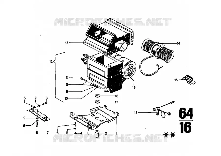 Appareil de climatisation pieces rapp. BMW BMW CLASSIC 2.5CS-3.0CSL 1973 3.0CS M 3.0CS