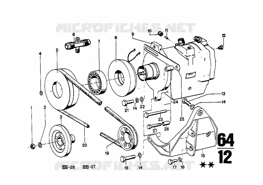 Appareil de climatisation pieces rapp. BMW BMW CLASSIC 2.5CS-3.0CSL 1974 2.5CS A 2.5CS