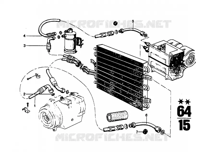 Appareil de climatisation pieces rapp. BMW BMW CLASSIC 2.5CS-3.0CSL 1974 2.5CS M 2.5CS