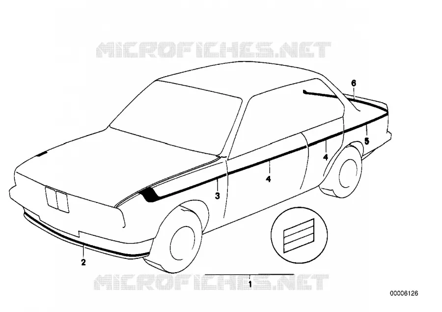 Bande decorative M technic BMW BMW Série 3 1987 324td M 324td