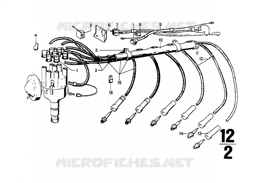 Câble dallumage/bougie BMW BMW CLASSIC 2.5CS-3.0CSL 1972 3.0CSL M 3.0CSL