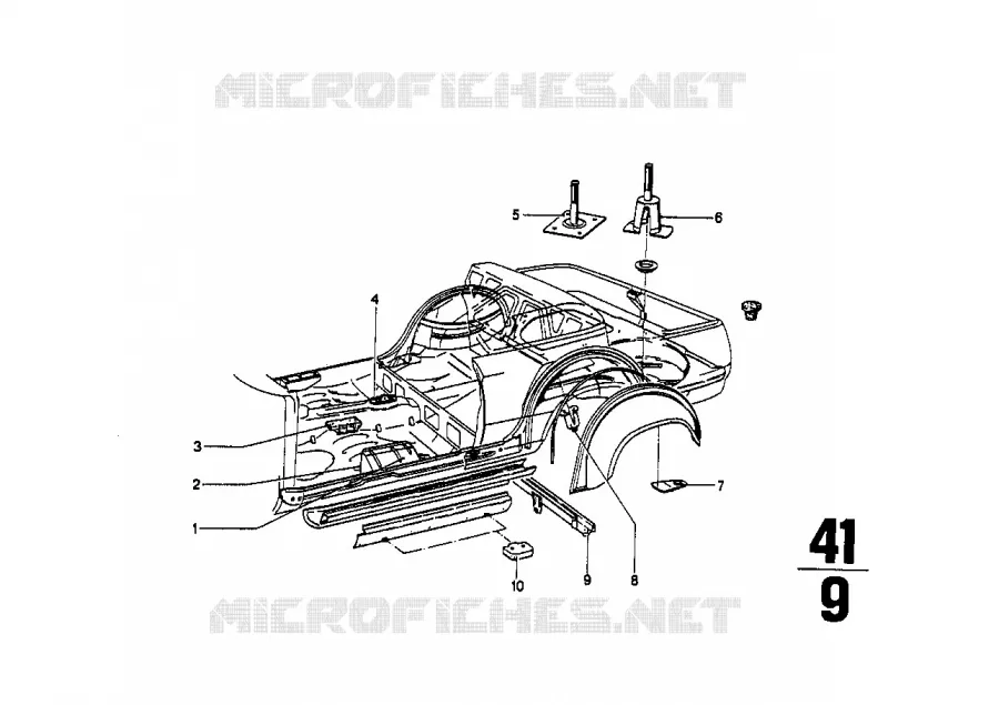 Cadre-plancher BMW BMW CLASSIC 2.5CS-3.0CSL 1972 3.0CSL M 3.0CSL