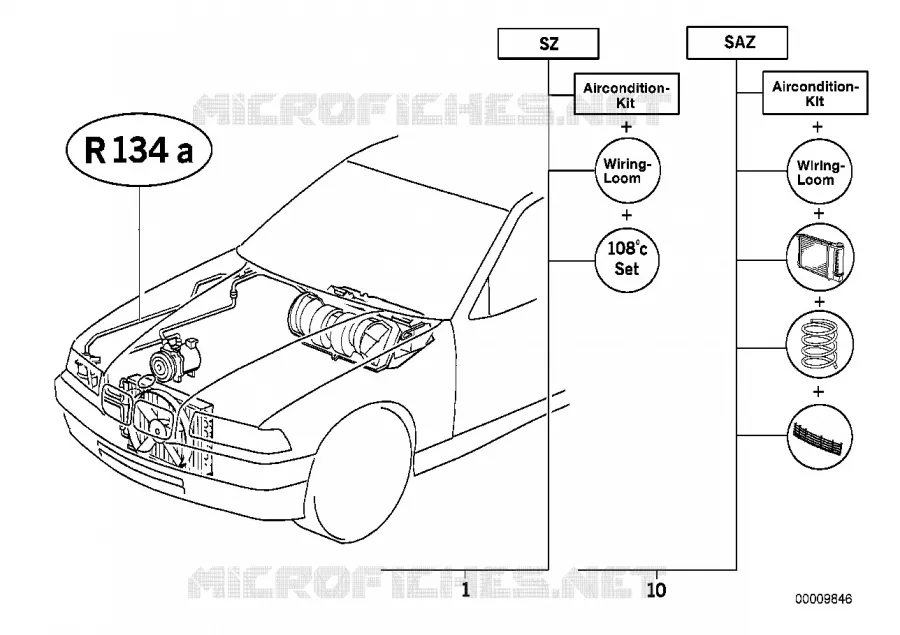 Climatiseur R134A BMW BMW Série 3 1993 320i M 320i