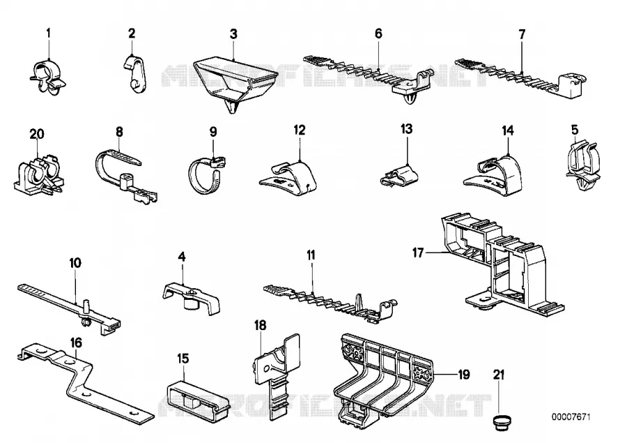 Colliers de cable/support de cable BMW BMW Série 3 1987 324td A 324td