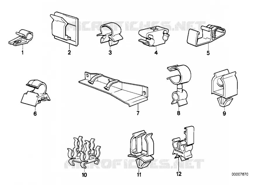 Colliers de cable/support de cable BMW BMW Série 5 1982 524td A 524td