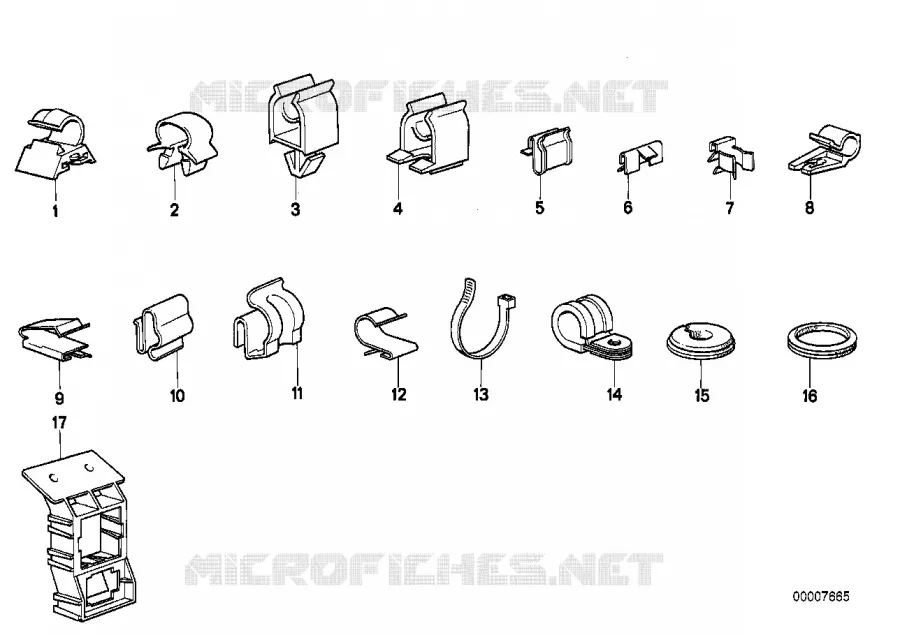 Colliers de cable/support de cable BMW BMW Série 7 1982 732i M 732i