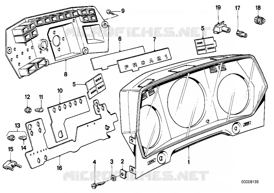 Combine dinstruments, composants BMW BMW Série 6 1980 628CSi M 628CSi