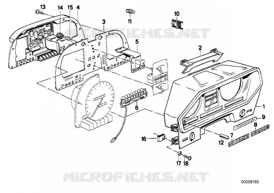 Combine dinstruments, composants BMW BMW Série 6 1984 M635CSi M M635CSi