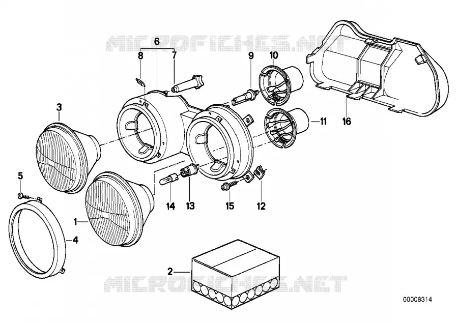 Composants pour projecteur BMW BMW Série 6 1982 628CSi M 628CSi