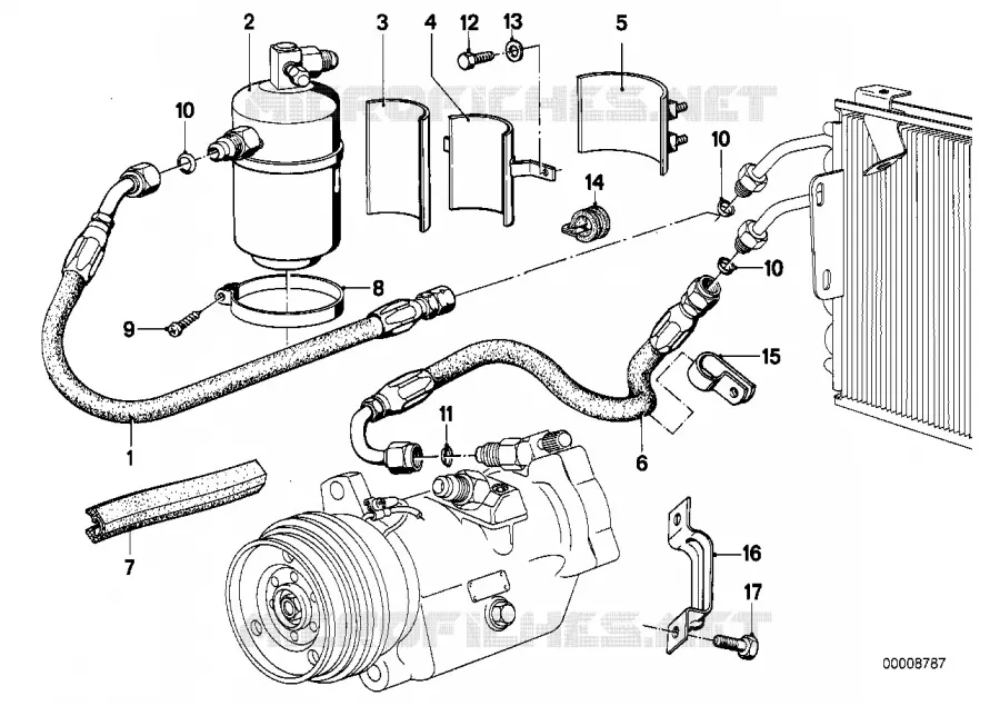 Conduite de refrigerant BMW BMW Série 6 1982 628CSi A 628CSi