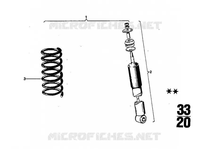 Detail pieces de la suspention complete BMW BMW CLASSIC 2.5CS-3.0CSL 1972 3.0CSi A 3.0CSi