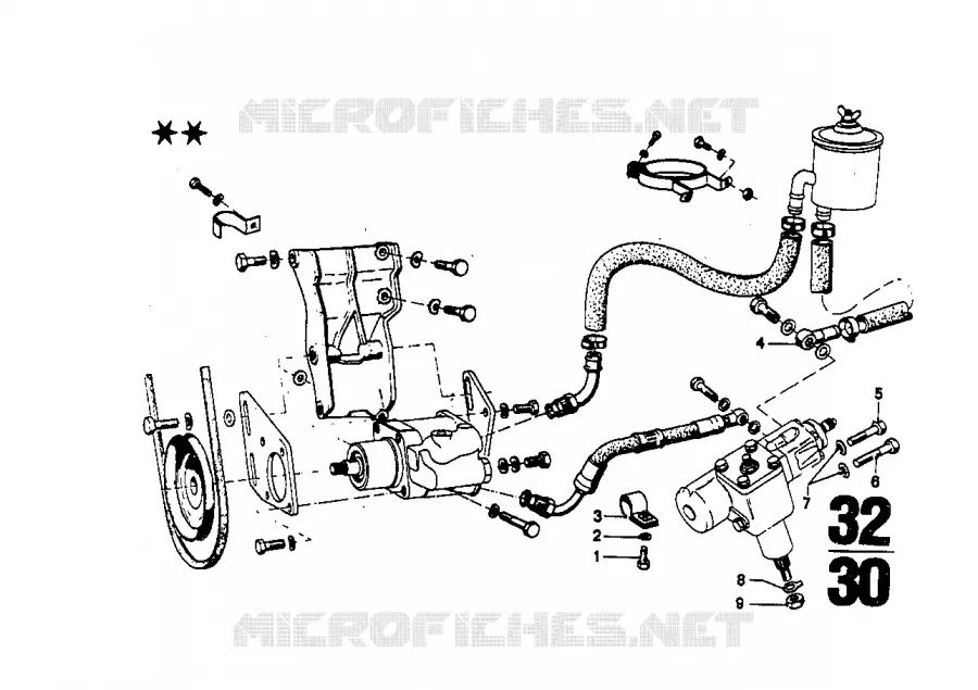 Direct. hydr.-res. dhuile pieces sep. BMW BMW CLASSIC 2.5CS-3.0CSL 1971 3.0CS A 3.0CS