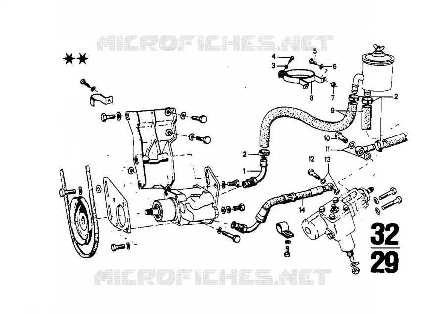 Direction hydraulique-Tuyaux dhuile BMW BMW CLASSIC 2.5CS-3.0CSL 1974 3.0CSiL M 3.0CSiL