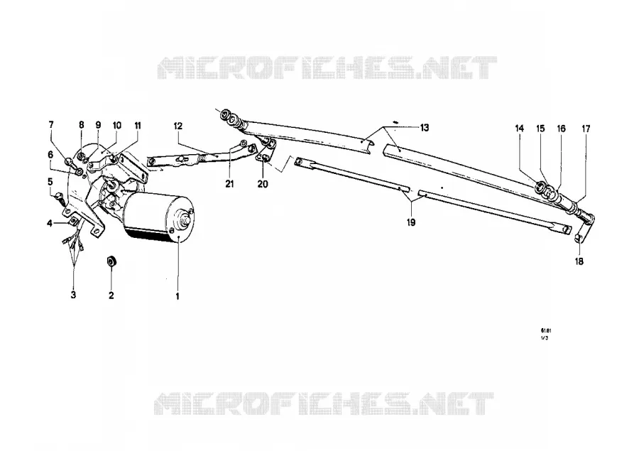 Dispositif essuie-glace BMW BMW CLASSIC 1500-2000CS 1966 2000tilux M 2000tilux
