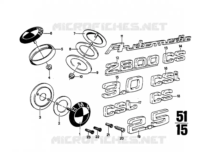 Emblèmes / plaques BMW BMW CLASSIC 2.5CS-3.0CSL 1973 3.0CS M 3.0CS