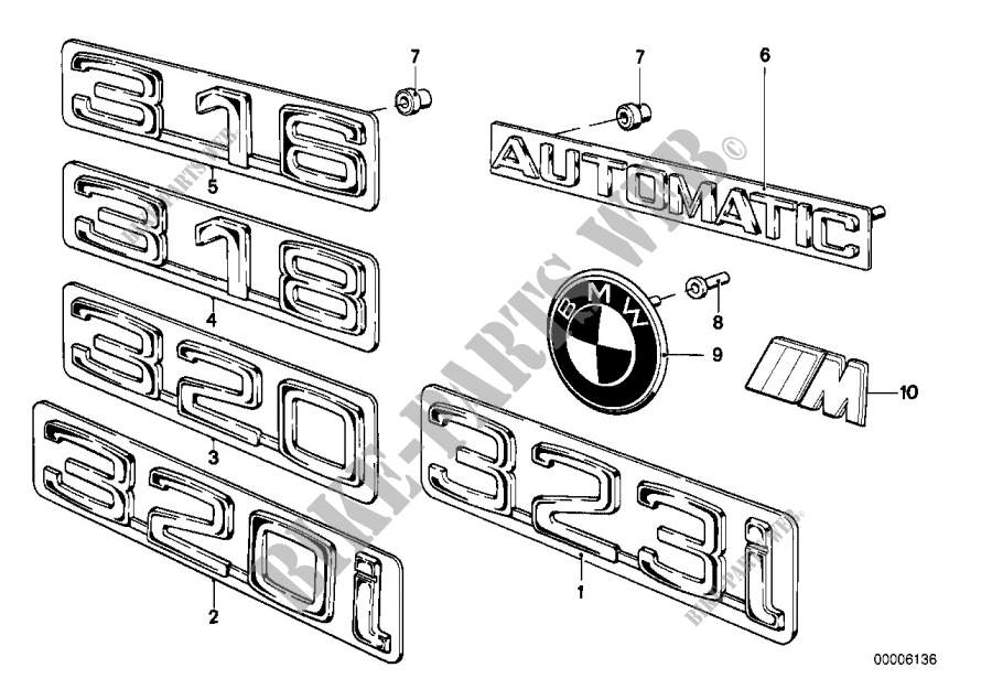 Emblèmes / plaques pour BMW 323i
