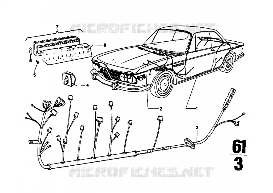 Faisceau BMW BMW CLASSIC 2.5CS-3.0CSL 1973 3.0CSi M 3.0CSi