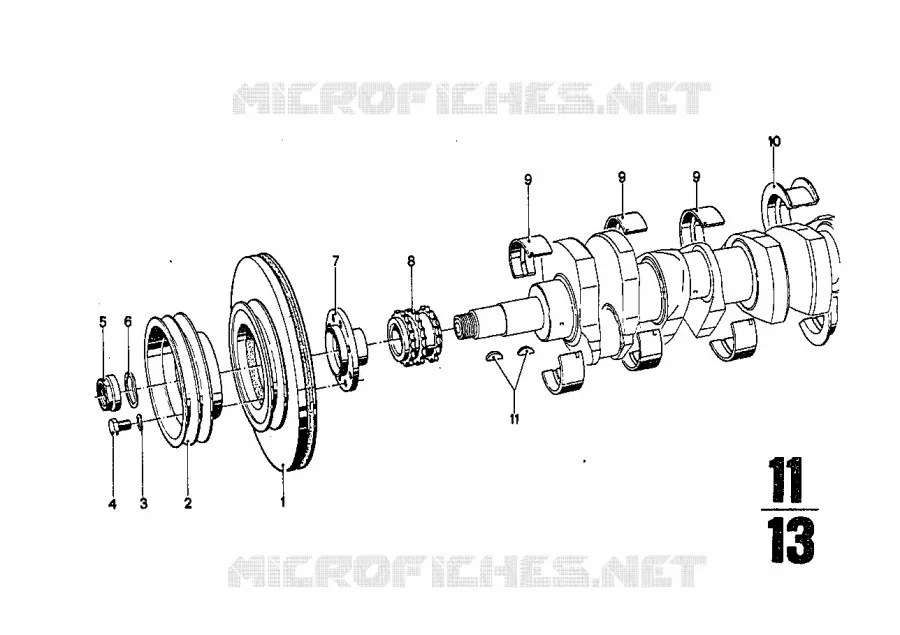 Fixation de vilebrequin BMW BMW CLASSIC 2.5CS-3.0CSL 1971 3.0CS A 3.0CS
