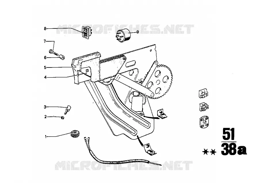 Guide vitre arriere BMW BMW CLASSIC 2.5CS-3.0CSL 1973 3.0CS A 3.0CS