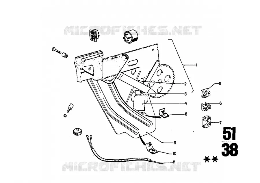 Guide vitre arriere BMW BMW CLASSIC 2.5CS-3.0CSL 1973 3.0CS M 3.0CS