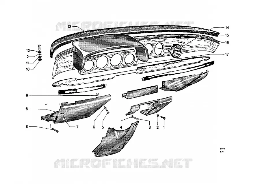 Habillage tableau de bord BMW BMW CLASSIC 1500-2000CS 1966 2000C A 2000C
