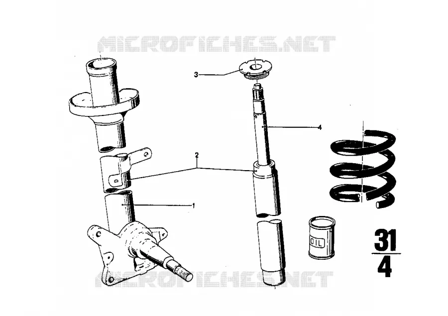 Jambe de suspension avant/amortisseur BMW BMW CLASSIC 2.5CS-3.0CSL 1973 3.0CS A 3.0CS