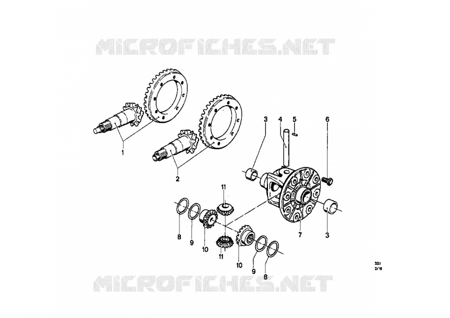 Jeu de couronne de diff./carter diff. BMW BMW CLASSIC 1500-2000CS 1966 2000tilux M 2000tilux