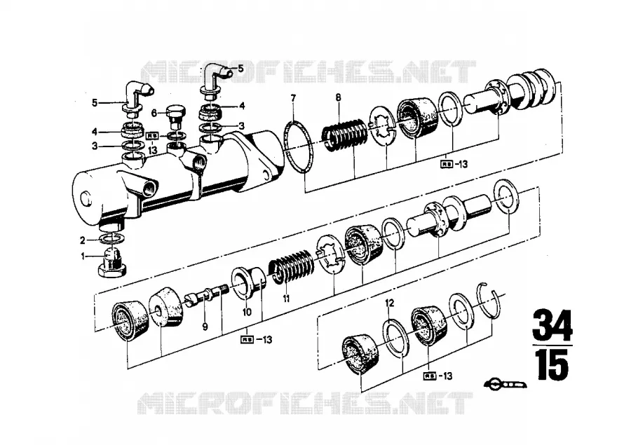 Maitre-cylindre de frein BMW BMW CLASSIC 2.5CS-3.0CSL 1974 2.5CS M 2.5CS