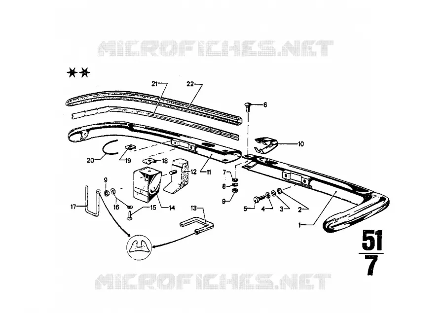 Pare-chocs arriere BMW BMW CLASSIC 2.5CS-3.0CSL 1972 3.0CSL M 3.0CSL