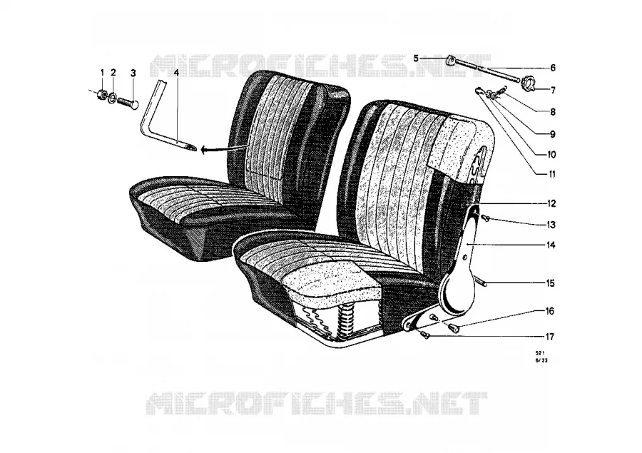 Pieces de commandes de siege avant BMW BMW CLASSIC 1500-2000CS 1968 2000 M 2000