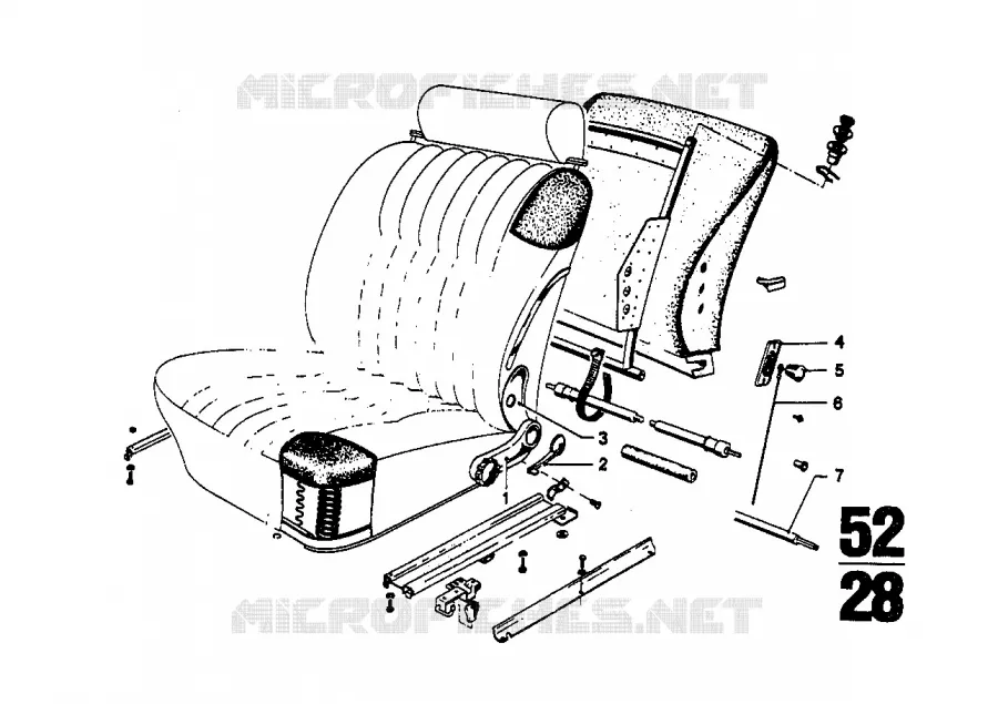 Pieces de commandes de siege avant BMW BMW CLASSIC 2.5CS-3.0CSL 1973 3.0CS A 3.0CS