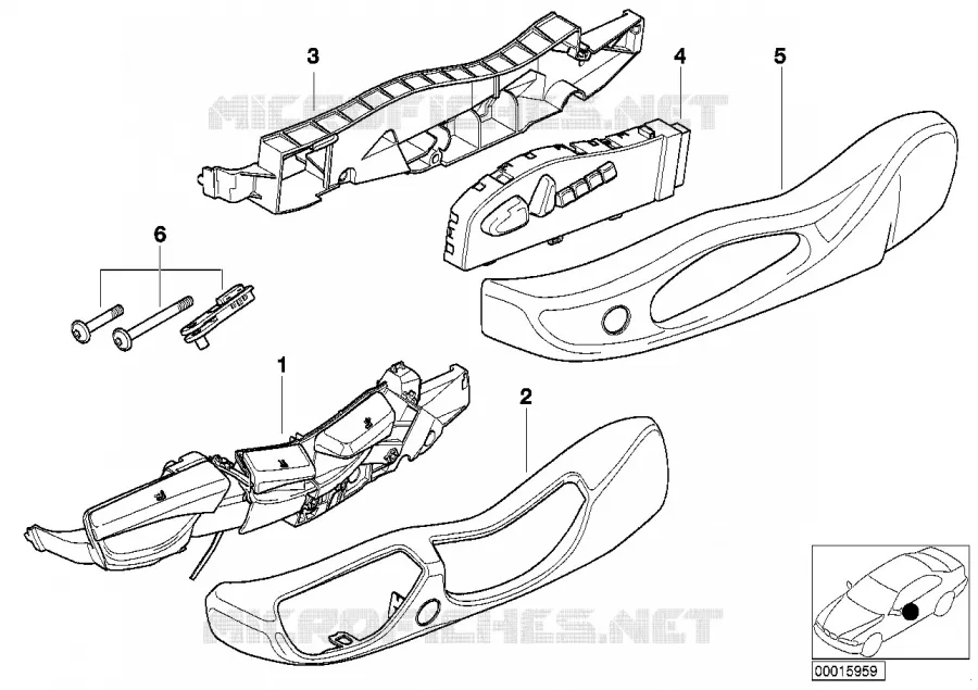 Pieces de commandes de siege avant BMW BMW Série 3 2003 320Cd N 320Cd