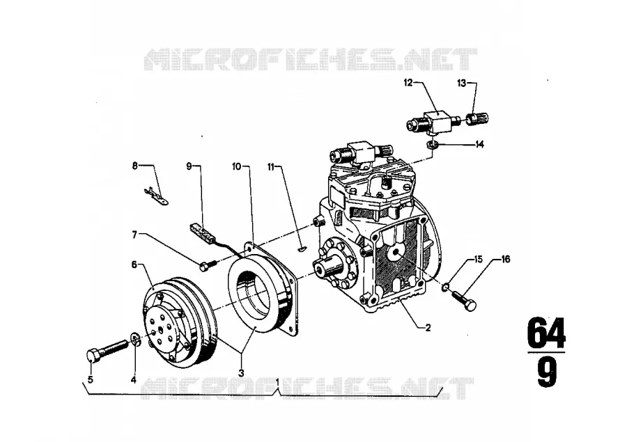 Pieces de compresseur de clim./courroie BMW BMW CLASSIC 2.5CS-3.0CSL 1969 2800CS A 2800CS