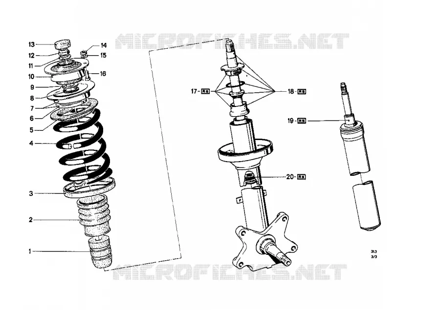 Pieces de jambe de suspension avant BMW BMW CLASSIC 1500-2000CS 1969 2000tilux M 2000tilux
