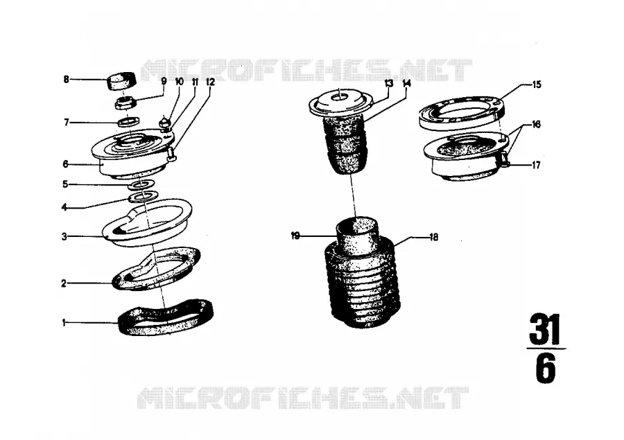 Pièces de palier/semelle de ressort BMW BMW CLASSIC 2.5CS-3.0CSL 1968 2800CS M 2800CS