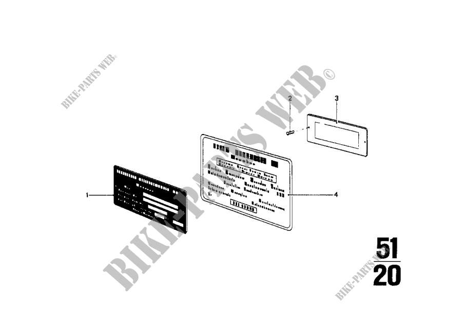 Plaque / étiquette signalétique pour BMW 1800