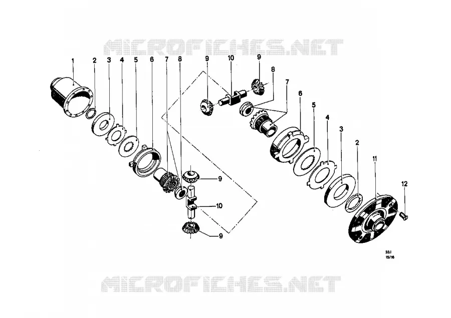Pont arriere-piece diff. BMW BMW CLASSIC 1500-2000CS 1966 1800 M 1800