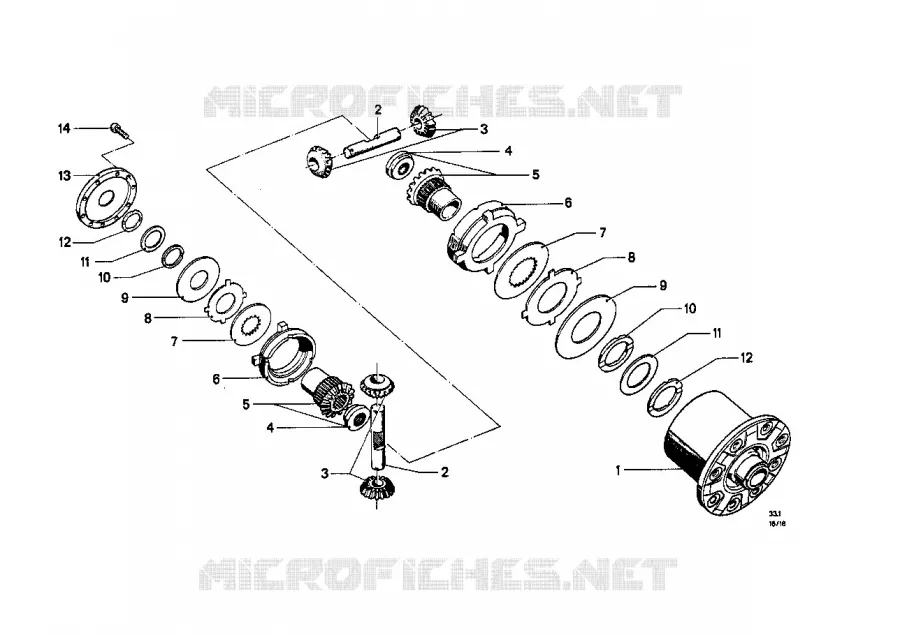 Pont arriere-piece diff. BMW BMW CLASSIC 1500-2000CS 1967 2000C M 2000C