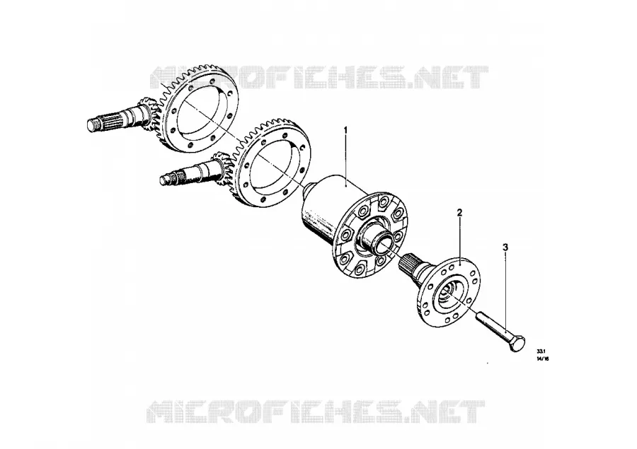 Pont arriere-piece diff. BMW BMW CLASSIC 1500-2000CS 1968 2000tilux M 2000tilux