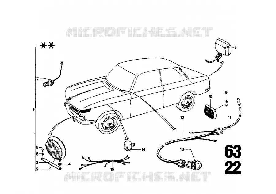 Projecteurs additionnels BMW BMW CLASSIC 1502-2002tii 1974 1502 M 1502