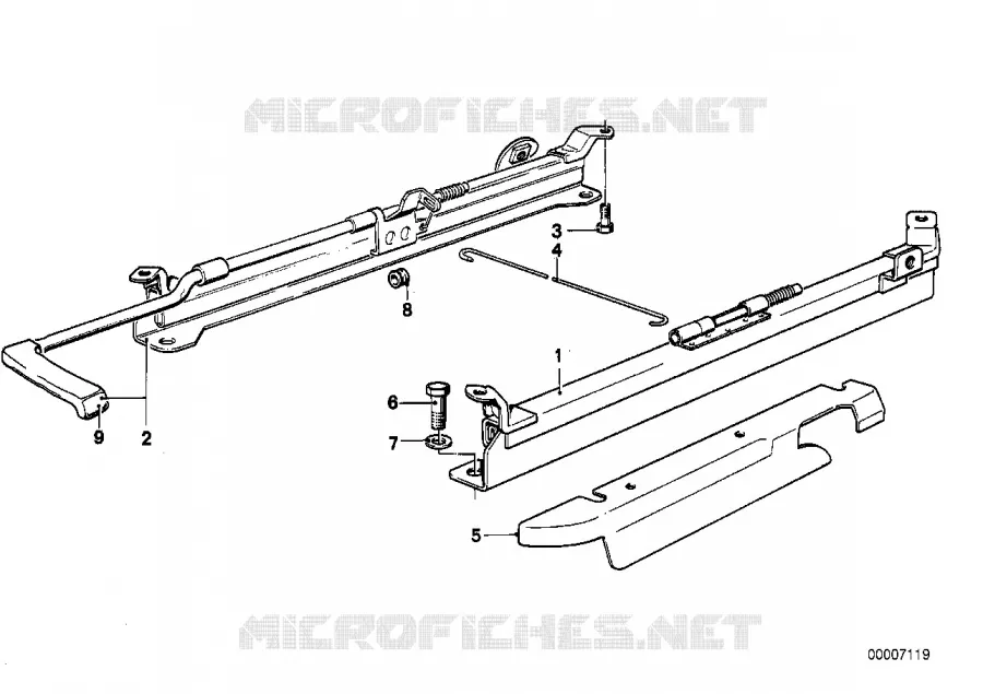 Rail de siege de siege avant BMW BMW Série 5 1982 525e A 525e