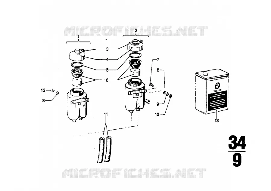 Réservoir tampon BMW BMW CLASSIC 2.5CS-3.0CSL 1972 3.0CSL M 3.0CSL