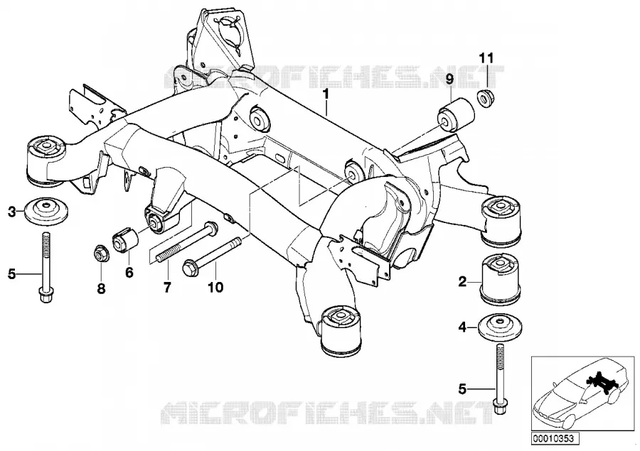 Support de lessieu arriere BMW BMW Série 5 1996 528i A 528i