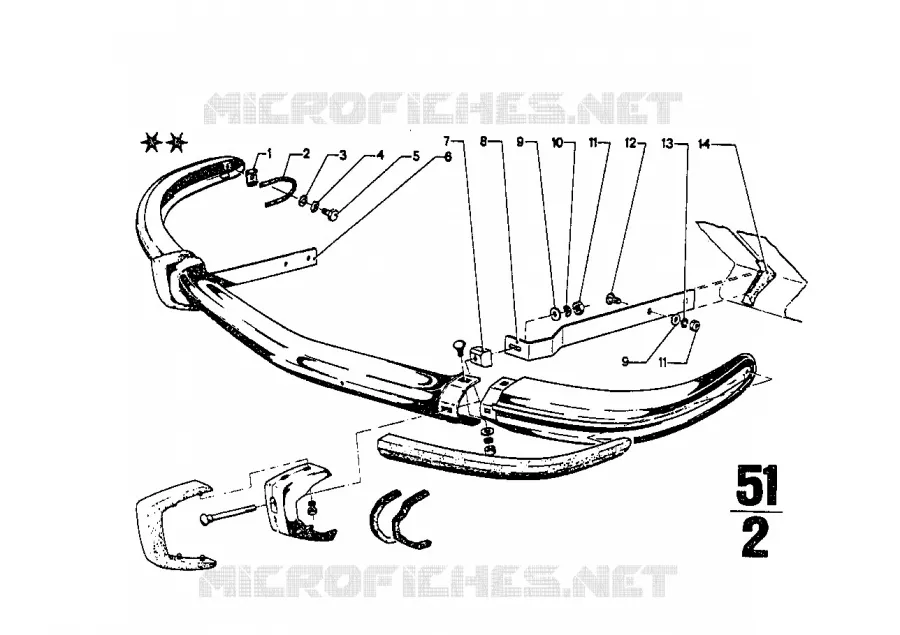 Support de pare-chocs avant BMW BMW CLASSIC 2.5CS-3.0CSL 1973 3.0CSi M 3.0CSi