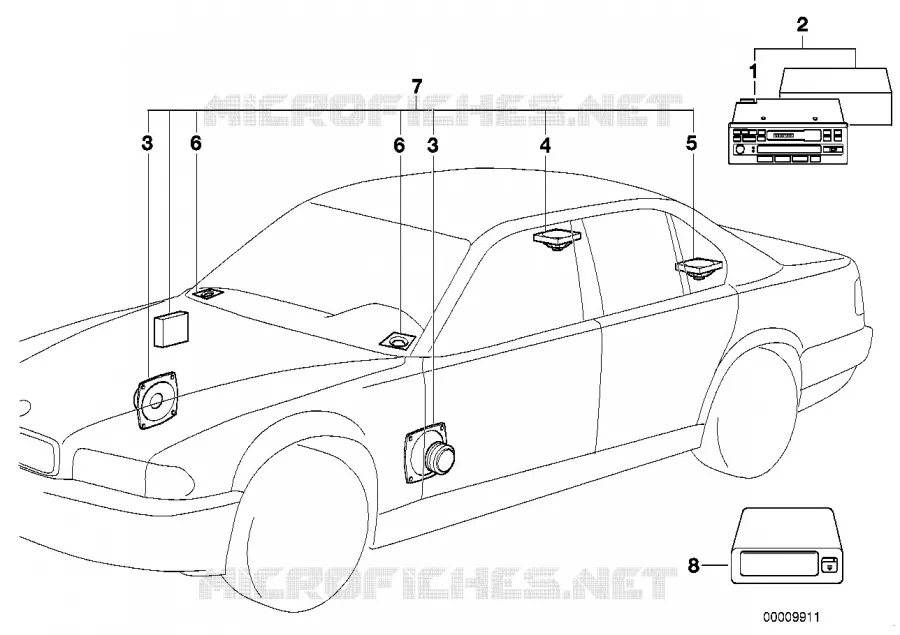 Systeme-Audio avec changeur CD BMW BMW Série 7 1987 730i M 730i