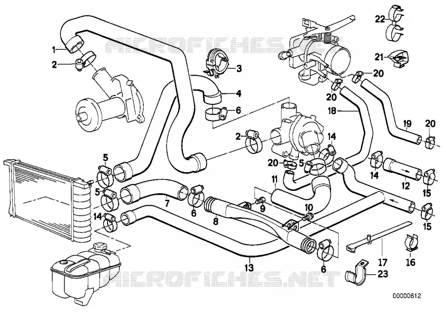 Systeme de refroidissement - durit BMW BMW Série 3 1985 325e M 325e