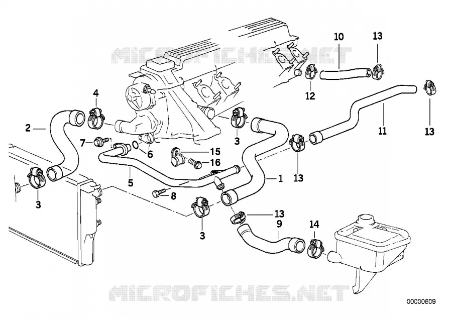 Tuyau Bride Liquide Refroidissement BMW - Compatible Série 1 2 3 4 5 6 7 X1 X3 X5 X6 Mini - Réf 11127810707 - 7