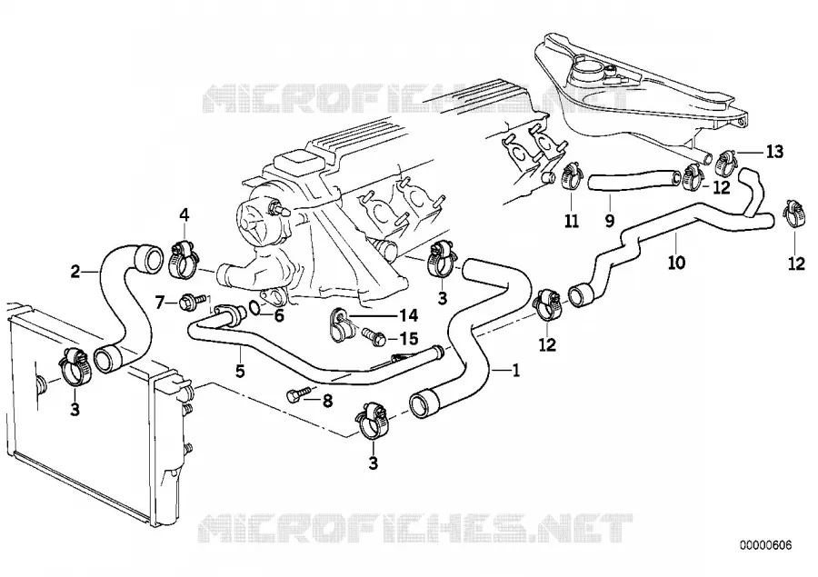 Systeme de refroidissement - durit BMW BMW Série 5 1993 525tds M 525tds