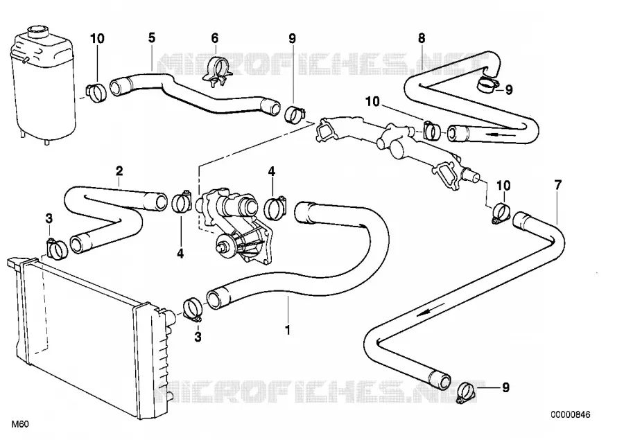 Systeme de refroidissement - durit BMW BMW Série 7 1993 730i M 730i